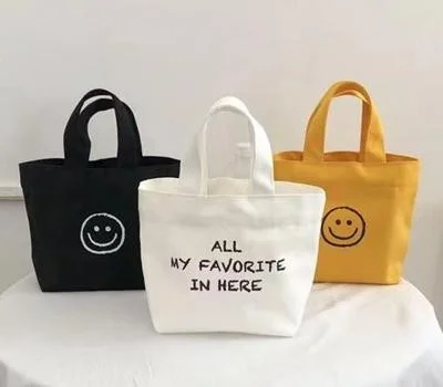 스마일 에코백 미니 캔버스백