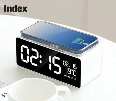 INDEX 15W 고속무선충전 캘린더 알람시계무선충전