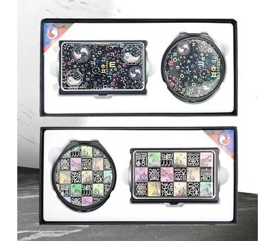 한글태극,신문자도 자개 경량 명함케이스 손거울