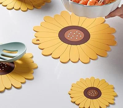 해바라기 실리콘 냄비받침 15cm